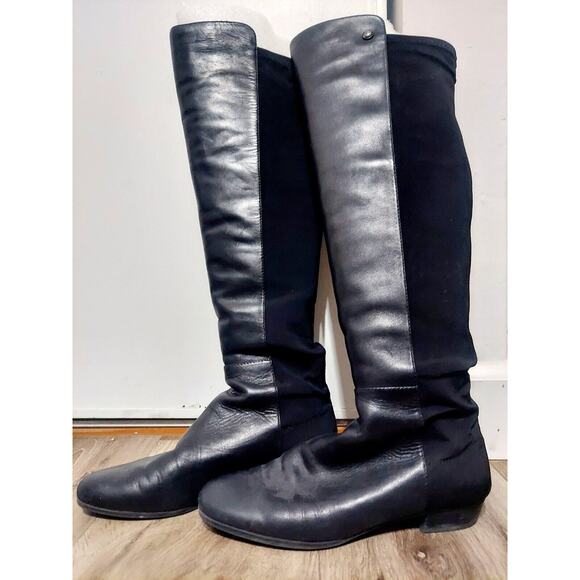 VINCE CAMUTO Karita Over the Knee Leather Riding Boots Black Women's Sz 7.5 M/38 - Picture 4 of 7